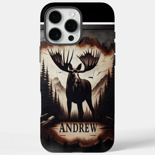 Elche und Gebirge Holzschild Case-Mate iPhone Hülle (Rückseite)