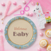 Elche und mobile 9" runde Babyduschpapier-Teller Pappteller (Party)