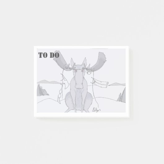 Elche voll gefangen in einer Wäscheleine der Post-it Klebezettel (Vorderseite)