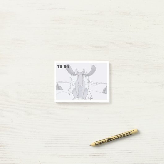 Elche voll gefangen in einer Wäscheleine der Post-it Klebezettel (Auf Schreibtisch)