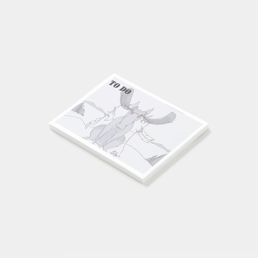 Elche voll gefangen in einer Wäscheleine der Post-it Klebezettel (angewinkelt)