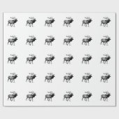 Elche - Wapiti (Linie Kunst) Geschenkpapier (Flach)