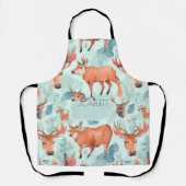 Elche Wasserfarbe Personalisiertes Muster Schürze (Vorderseite)