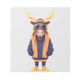 Elche Wearing Hoodie Funny Coole Tierart Notizblock