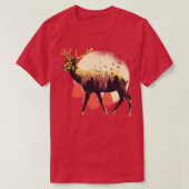 Elche wild lebende Tiere Jagd auf Hirsche T-Shirt (Design vorne)
