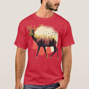 Elche wild lebende Tiere Jagd auf Hirsche T-Shirt
