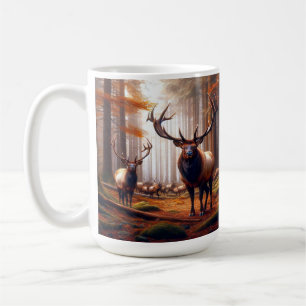 Elchherde Goldenes Herbst Enchanted Forest Kaffeetasse