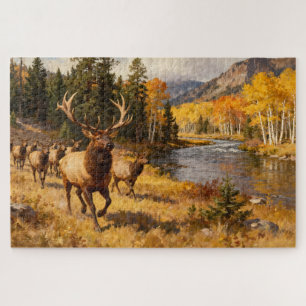 Elchherde im Herbst Puzzle