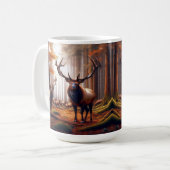 Elchherde im verzauberten Wald im goldenen Herbst Kaffeetasse (Vorderseite Links)