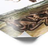 Elchhirsch (Servus alces) Illustration Fotodruck (Ecke)