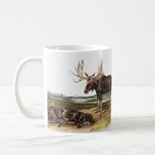 Elchhirsch (Servus alces) Illustration Kaffeetasse (Links)