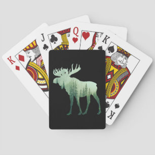 Elchhirsche und Waldnatur Spielkarten