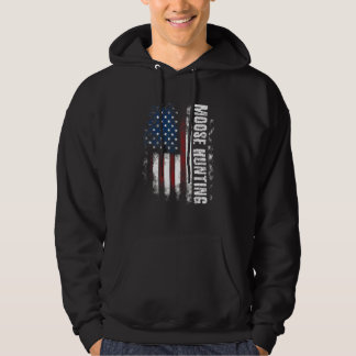 Elchjagd Amerikanische Flagge Elk Elchjäger Hoodie
