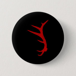 Elchjagd Bullengeweih abgeworfen Button