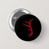 Elchjagd Bullengeweih abgeworfen Button (Vorne & Hinten)