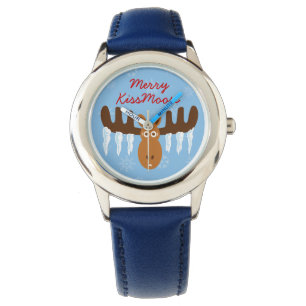 Elchkopf_Eiszapfen Geweih_Fröhlicher KussElch Armbanduhr