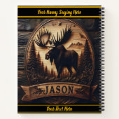 Elchschnitzerei in bewaldeten Bergen Notizblock (Rückseite)