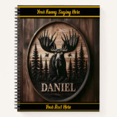 Elchschnitzerei in bewaldeten Bergen Notizblock (Vorderseite)