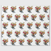 Elchskier-Cartoon| Hintergrundfarbe Geschenkpapier (Flach)