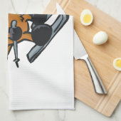 Elchskier-Cartoon| Hintergrundfarbe Geschirrtuch (Viertel Falte)