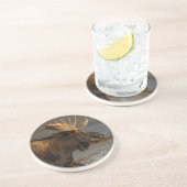 Elchspritzen Sandstein Untersetzer (Seite)