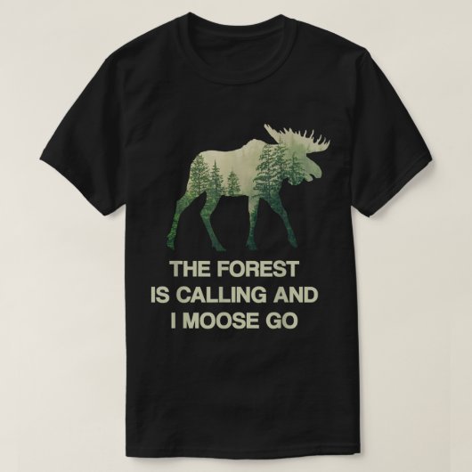 Elchwald-Anruf lustiges Design T-Shirt (Design vorne)