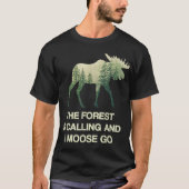 Elchwald-Anruf lustiges Design T-Shirt (Vorderseite)