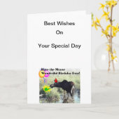 Elchwünsche auf Ihrem Geburtstag Karte (Gelbe Blume)