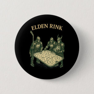 Elden Rink Lustiger Hockey-Ritter Parodie Fantasy Button