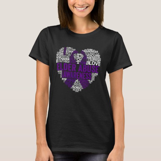 Elder Abuse Purple Ribbon Awareness Support T-Shirt (Vorderseite)
