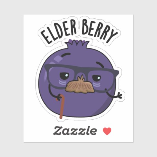 Elder berry Funny Berry Pun Aufkleber (Blatt)