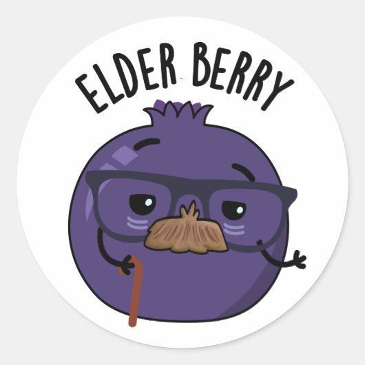Elder berry Funny Berry Pun Runder Aufkleber (Vorderseite)