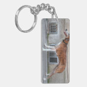 Elder Brindle Greyhound Schlüsselanhänger (Vorderseite links)