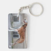 Elder Brindle Greyhound Schlüsselanhänger (Rückseite)