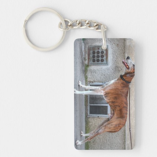 Elder Brindle Greyhound Schlüsselanhänger (Vorderseite)