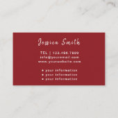 Elder Caregiver Modern Red Heart Medical Visitenkarte (Rückseite)