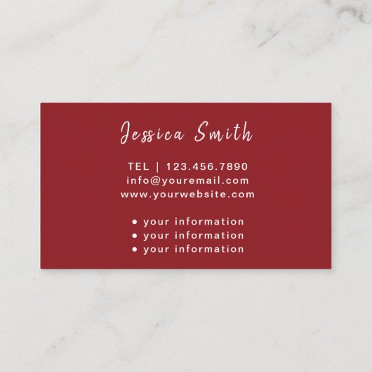 Elder Caregiver Modern Red Heart Medical Visitenkarte (Rückseite)