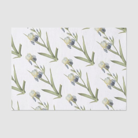 Elder-Duft Iris-Blume-Muster Seidenpapier (Vorderseite)
