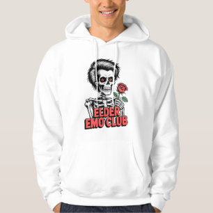 Elder Emo Club Skelett mit Rosen-Design Hoodie