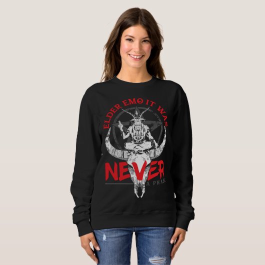 Elder Emo It Was Never A Phase Gothic Skeleton  3 Sweatshirt (Vorne ganz)