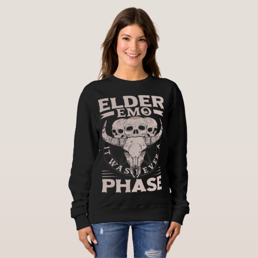 Elder Emo It Was Never A Phase Gothic Skeleton  8 Sweatshirt (Vorne ganz)
