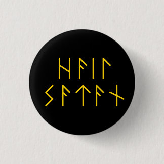 Elder Futhark Hail Satan Button