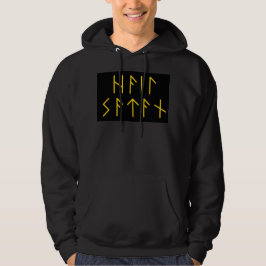 Elder Futhark Hail Satan Hoodie