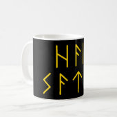 Elder Futhark Hail Satan Kaffeetasse (Vorderseite Links)
