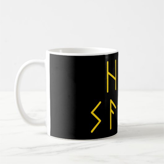 Elder Futhark Hail Satan Kaffeetasse (Links)