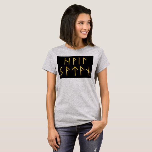 Elder Futhark Hail Satan T-Shirt (Vorne ganz)