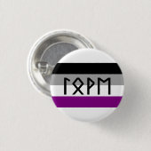 Elder Futhark Liebe Ace Flag Button (Vorne & Hinten)