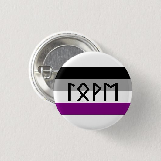 Elder Futhark Liebe Ace Flag Button (Vorne & Hinten)
