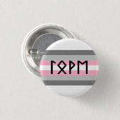 Elder Futhark Liebe Demigirl Flag Button (Vorne & Hinten)