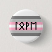 Elder Futhark Liebe Demigirl Flag Button (Vorderseite)